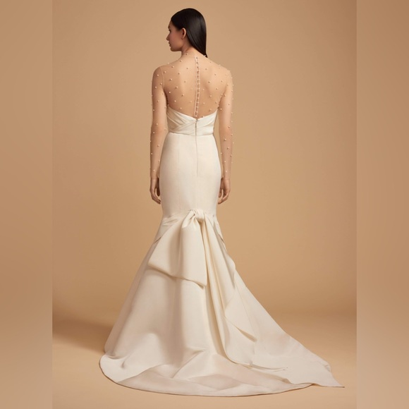 Allison Webb's Meredith wedding dress silk faille fit & flare strapless bodice - Picture 3 of 5